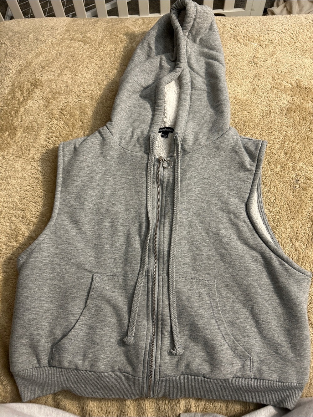 Ambiance Gray Sleeveless Zip Hoodie